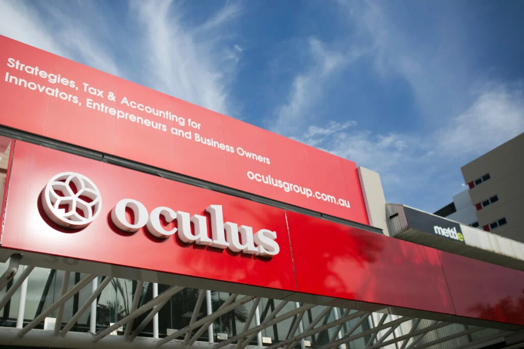 Oculus Group signage at 39 Wharf Street, Tweed Heads